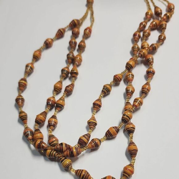 Elegant Multicolor Paper Bead Beaded Necklace - Picture 1 of 4